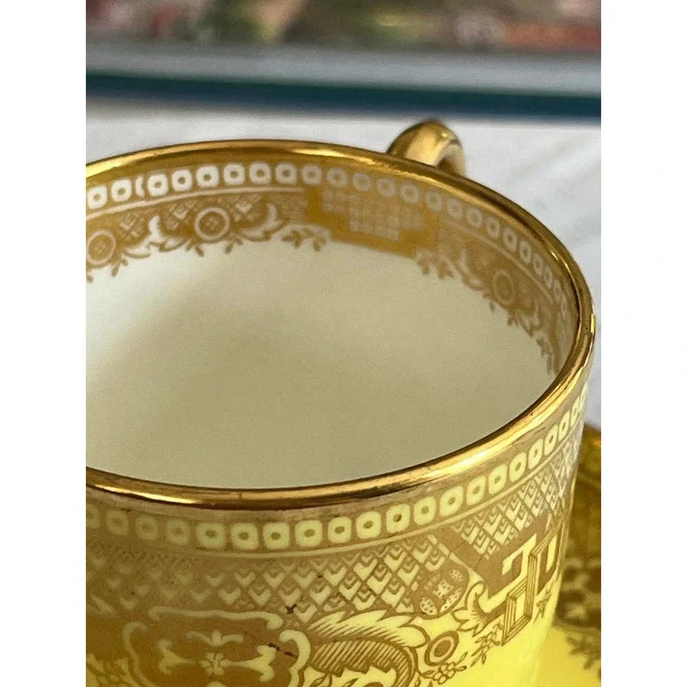 Cauldon China England Yellow Coffee Demitasse for Ovington Bros New York